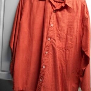 BKE Buckle Mens Sz L Orange Button Up Front Top Shirt Long Sleeve